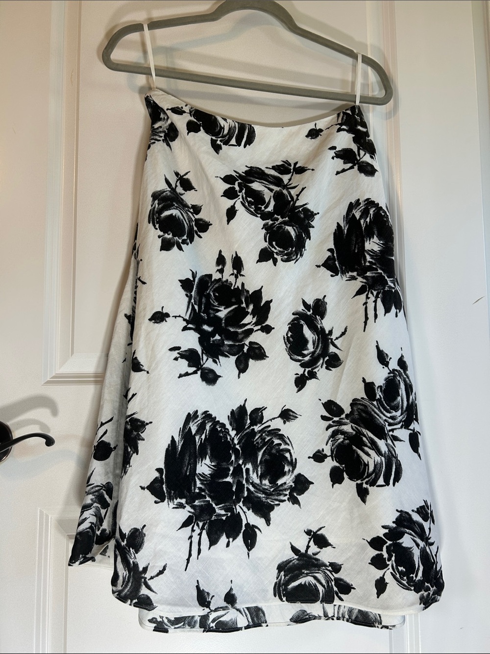Talbots Black & White Floral A-Line Skirt
